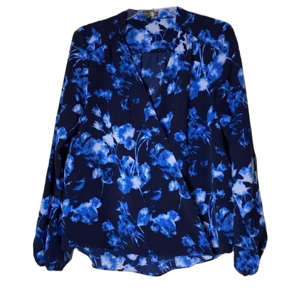 Vince Camuto Blue Long Sleeve Blue Blouse